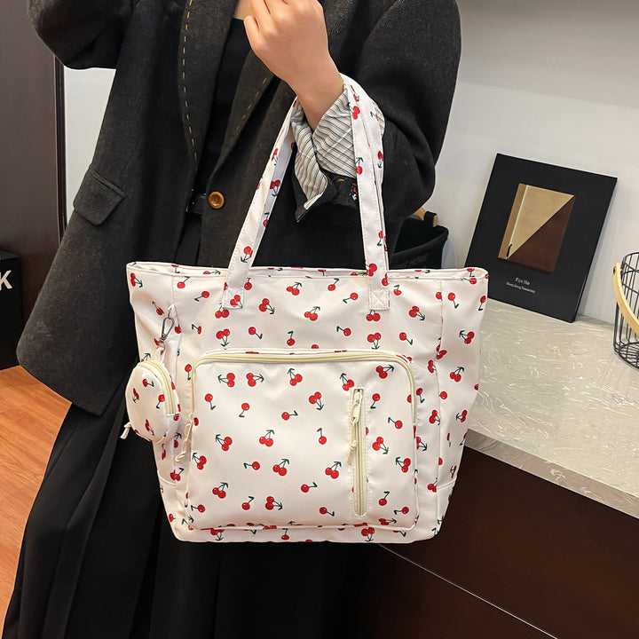 Functional Floral Print Tote Bag Bowlift