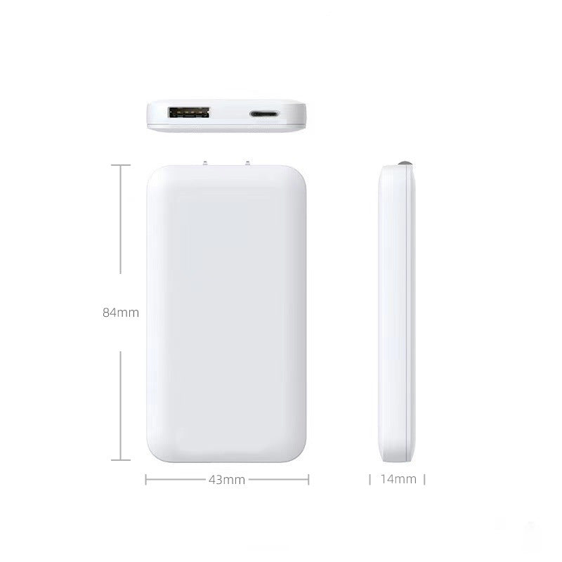Compact dual-port USB wall charger with foldable plug Bowlift