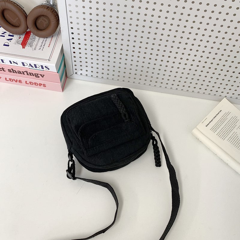 Compact Corduroy Crossbody Bag Bowlift