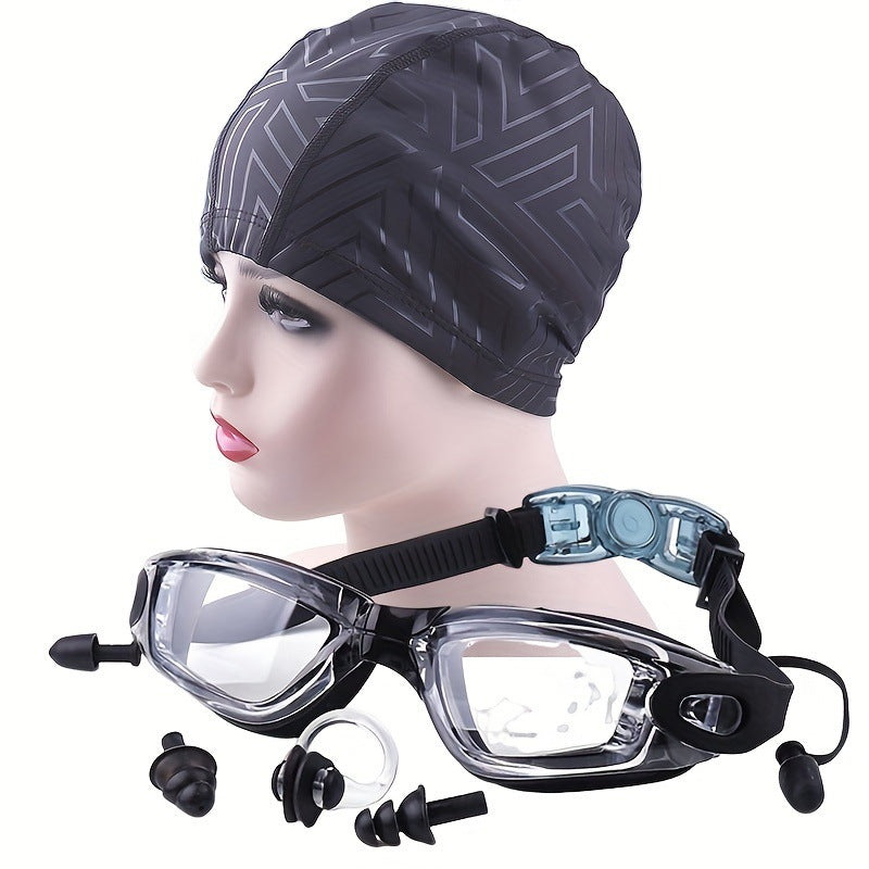 Swimming Sports Set with Ergonomic Swimming Goggles and Stylish Swim Cap Bowlift