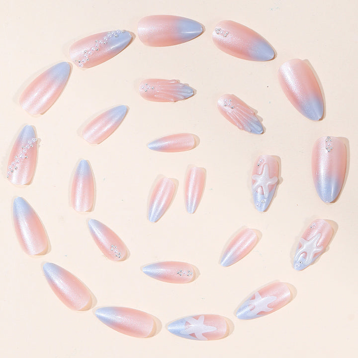 Elegant Beaded Acrylic Nail Art Bowlift