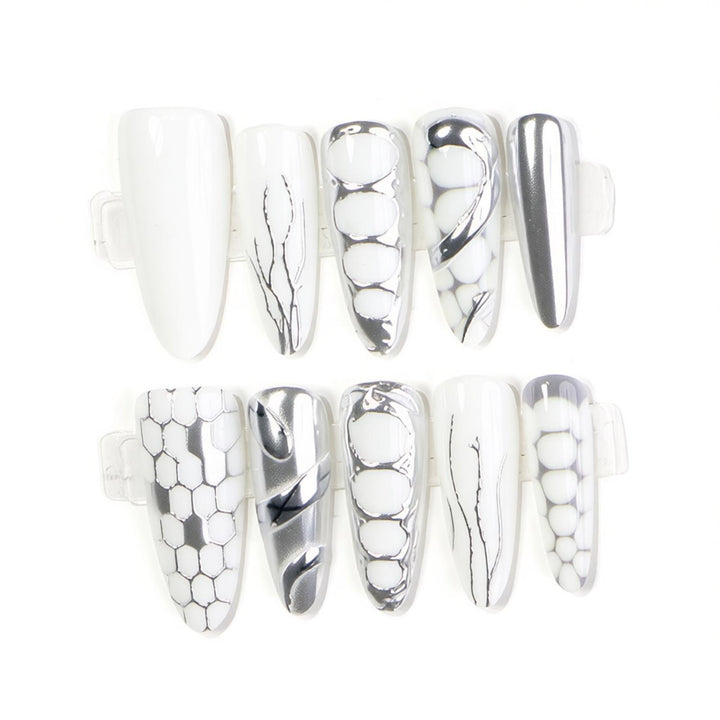 Elegant Stiletto Press-On Nail Set Bowlift