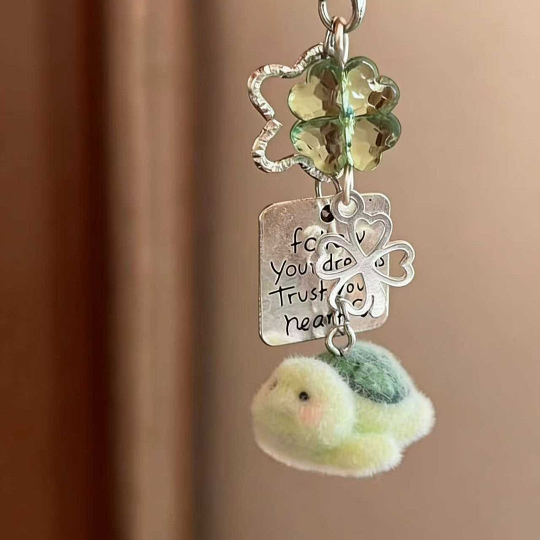 Inspirational Turtle Charm Keychain Bowlift