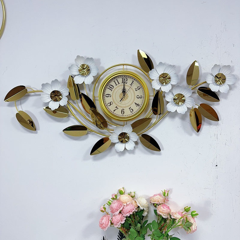Floral Wall Clock Art Decor Bowlift