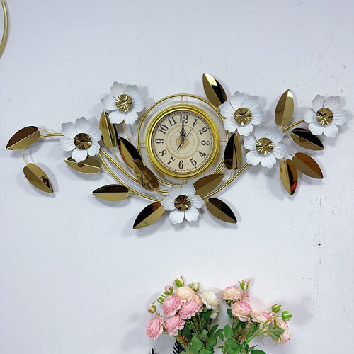 Floral Wall Clock Art Decor Bowlift