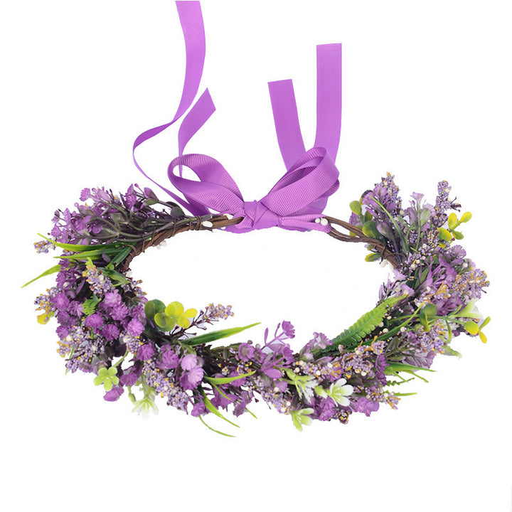 Handmade Romantic Artificial Flower Crown Headband for Bridal and Festival Bowlift