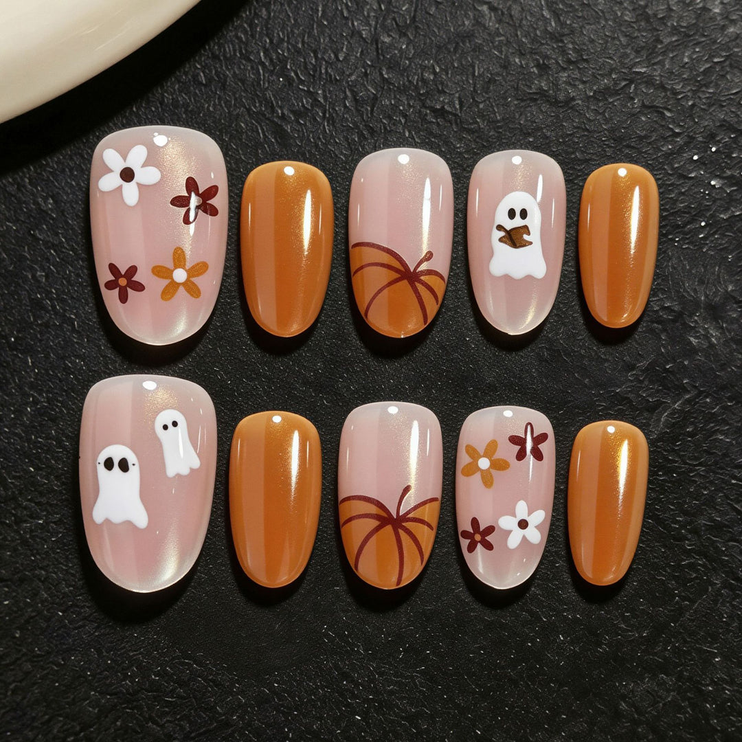 Halloween-Inspired Decorative Press-On Nail Art Set Bowlift