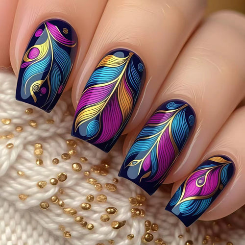 Feather-Inspired Art Nail Wraps Bowlift
