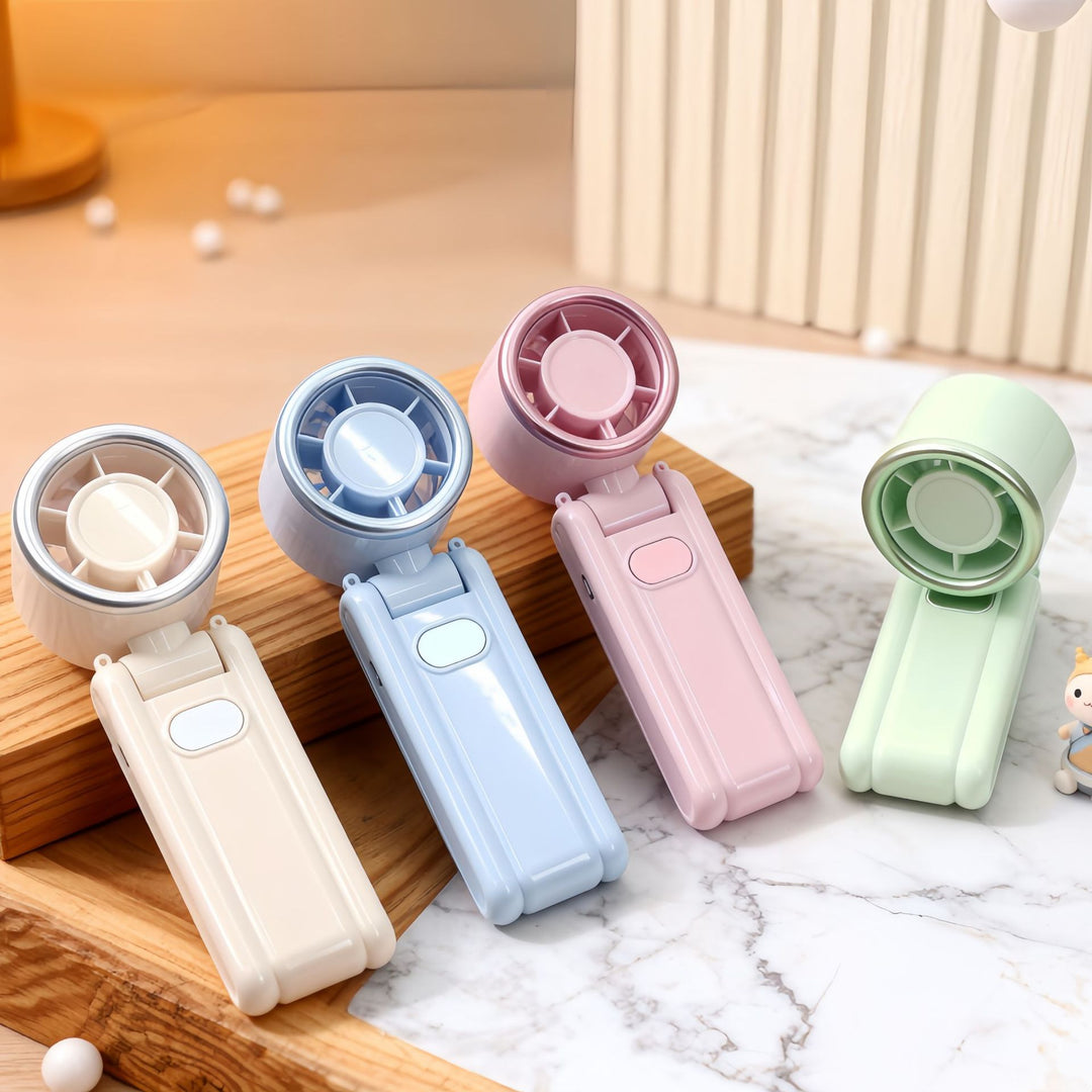 Ladies Portable Hand Fan with Digital Display Bowlift