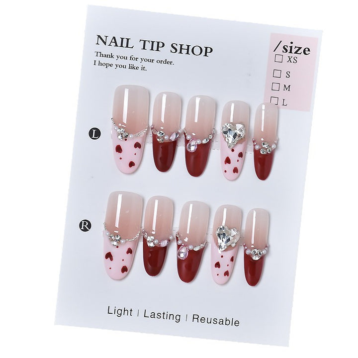 Glamorous Rhinestone-Embellished Stiletto Press-On Nails Bowlift