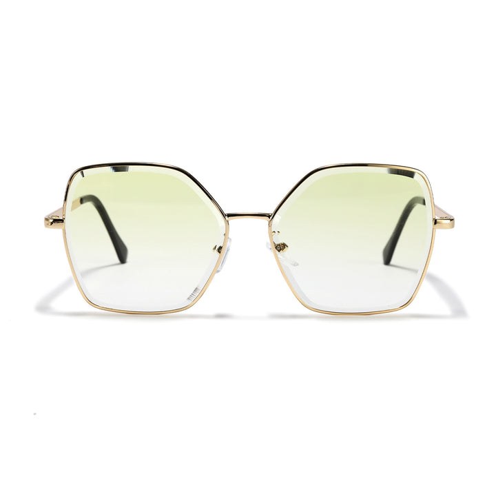 Women geometric sunglasses with fashionable gold frame Bowlift