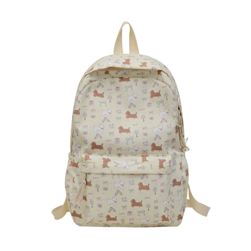 Playful Dog Patterned Backpack Bowlift