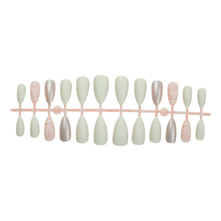 Elegant Press-On Nail Art Set with Floral Accents Bowlift