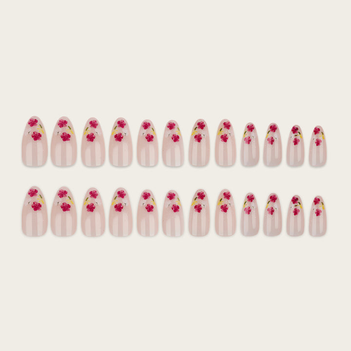 Artificial nails with floral accents Bowlift
