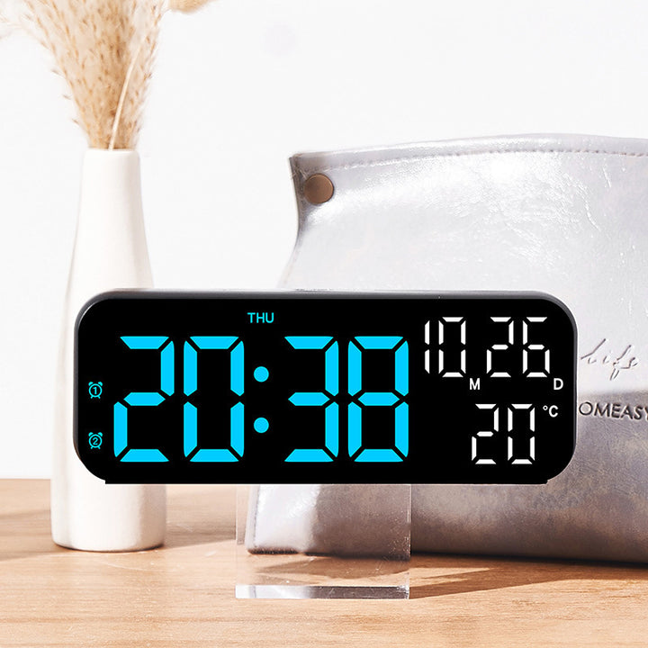 Digital Alarm Clock with Large LED Display and Weather Function Bowlift