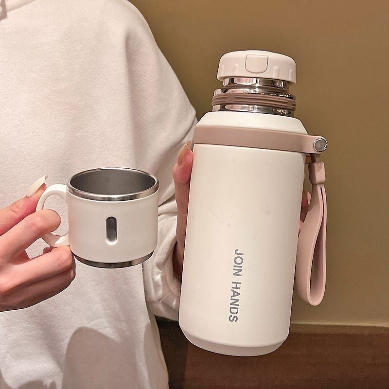 Women's Insulated Stainless Steel Water Bottle with Anti-Slip Grip Bowlift