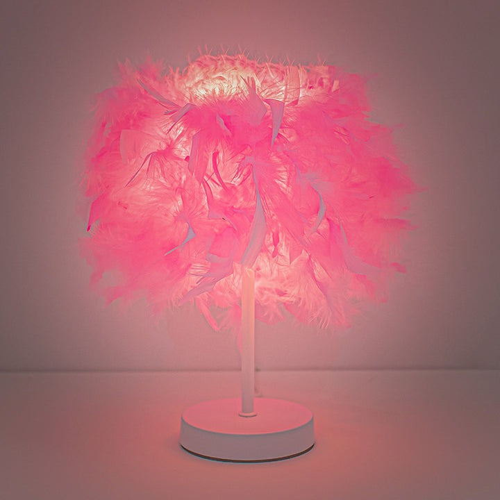 Feather-Accented Table Lamp