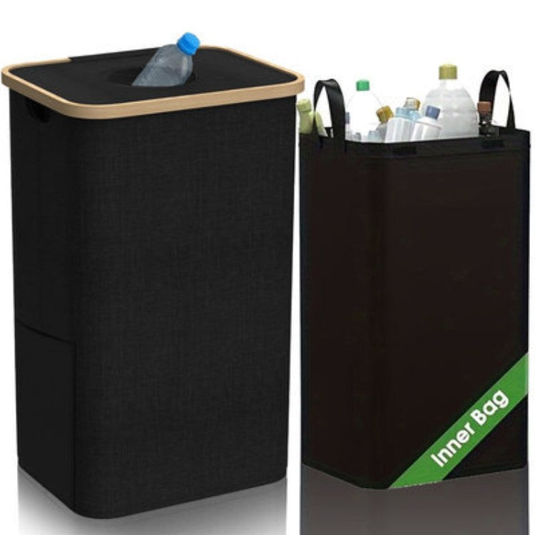 Multifunctional laundry storage box with bamboo lid Bowlift