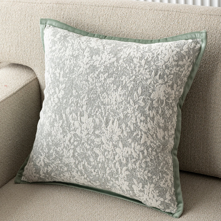 Embroidered Flower Motif Decorative Pillow
