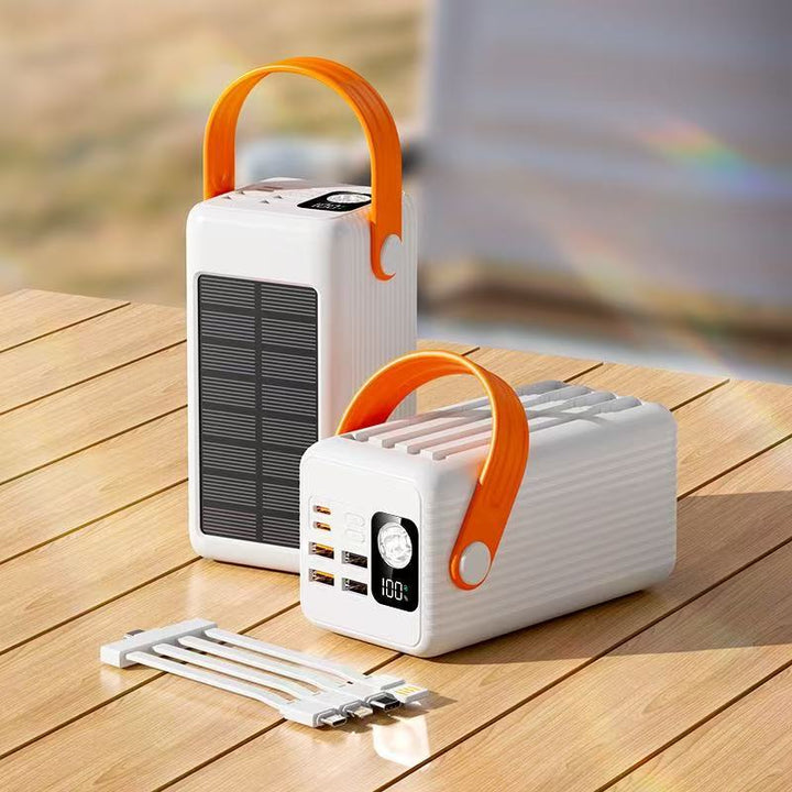Portable Solar Power Bank with Integrated LED Light and Fast Charging Function Bowlift