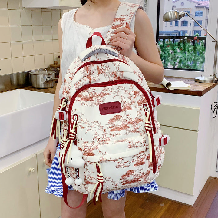 Artistic Floral Print Backpack