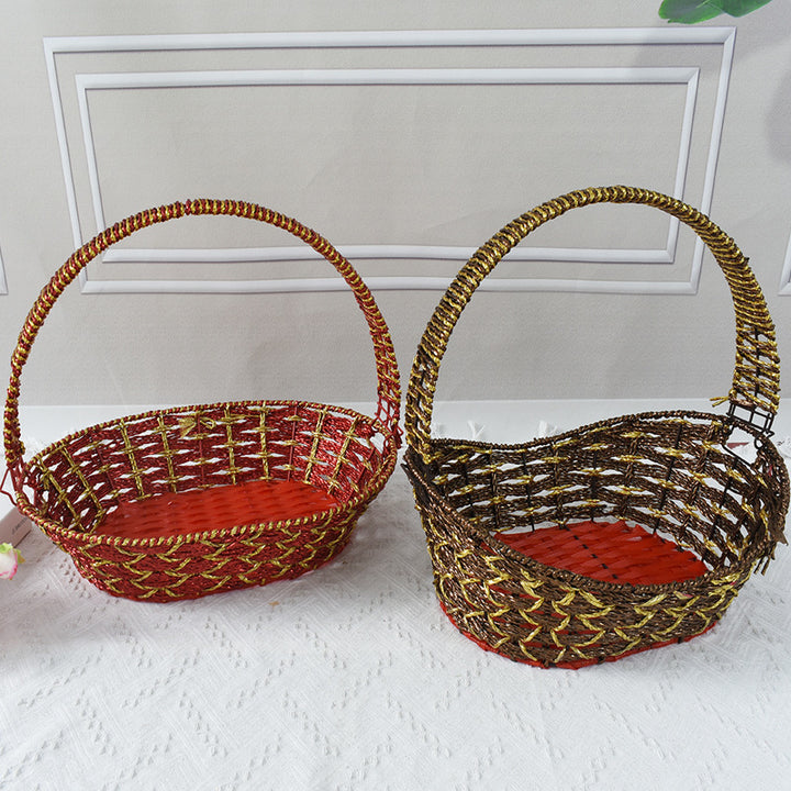 Colorful Decorative Woven Basket Bowlift