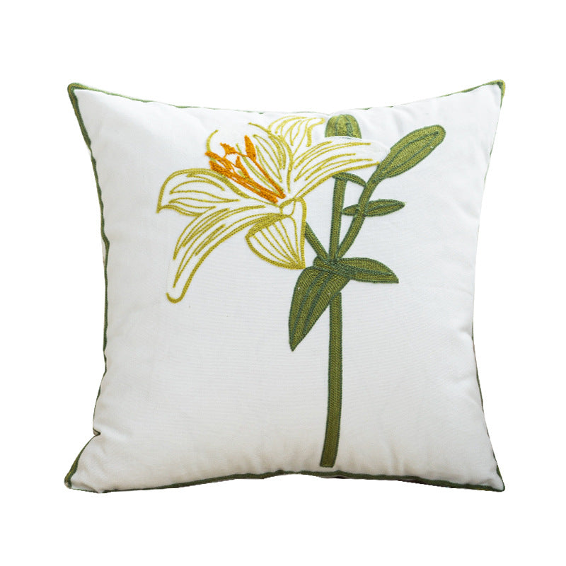 Women Decorative Cushion Cover with Fine Floral Embroidery Bowlift