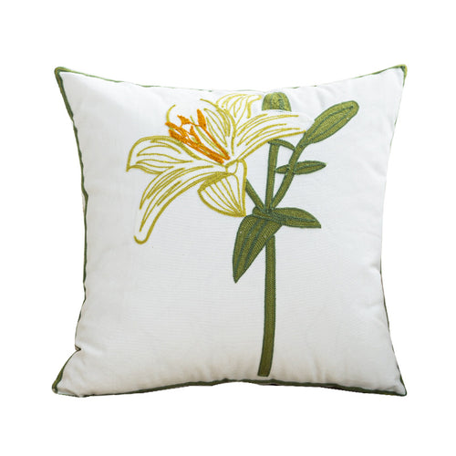 Women Decorative Cushion Cover with Fine Floral Embroidery Bowlift
