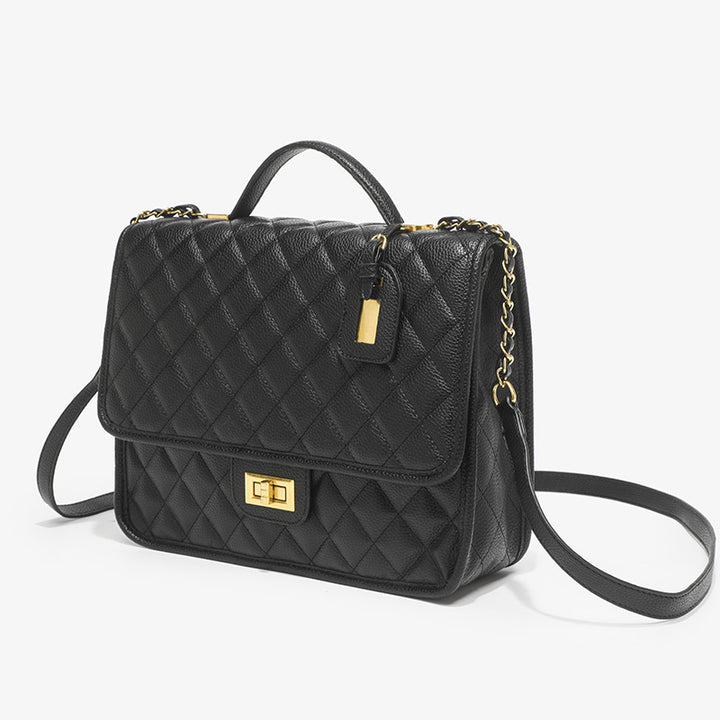 Quilted Leather Shoulder Handbag