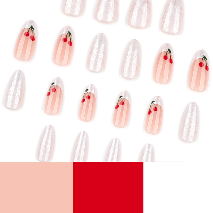 Artful Nail Extensions with Fruity Design Bowlift