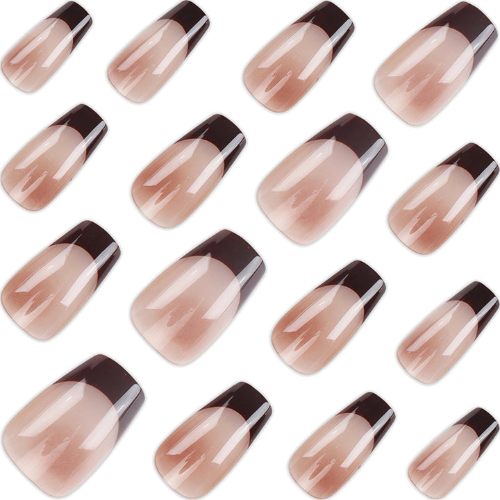 Glossy Ombre French Tip Press-On Nails Bowlift