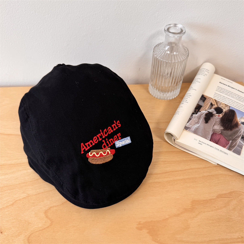 Men's Embroidered Casual Newsboy Cap Bowlift