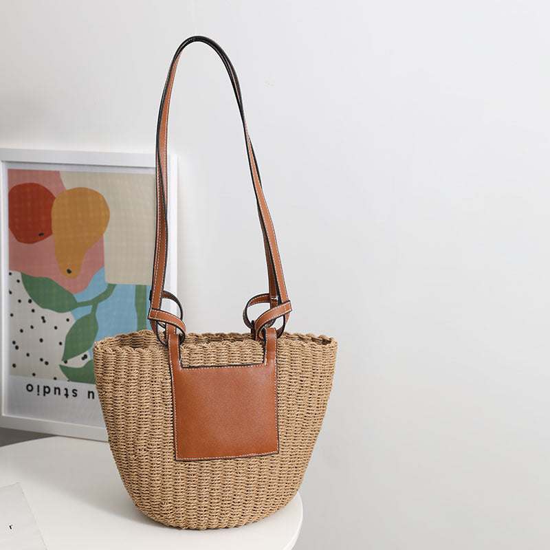 Basket bag with elegant leather detail Bowlift