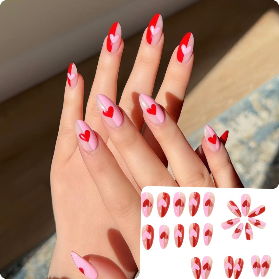 Artistic Heart Motif Art Nails Bowlift