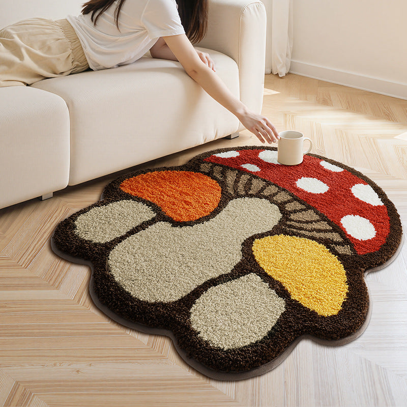 Mushroom-Shaped Plush Area Rug Bowlift