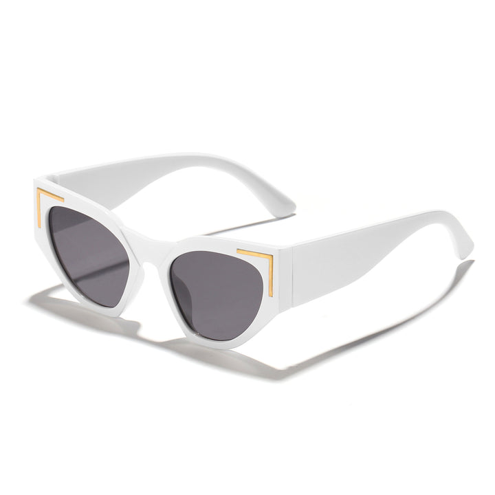 Women's Creative Cat-Eye Sunglasses with Transparent Frame and Brown Lenses Bowlift