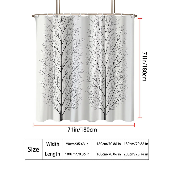 Artistic Tree Design Shower Curtain Bowlift