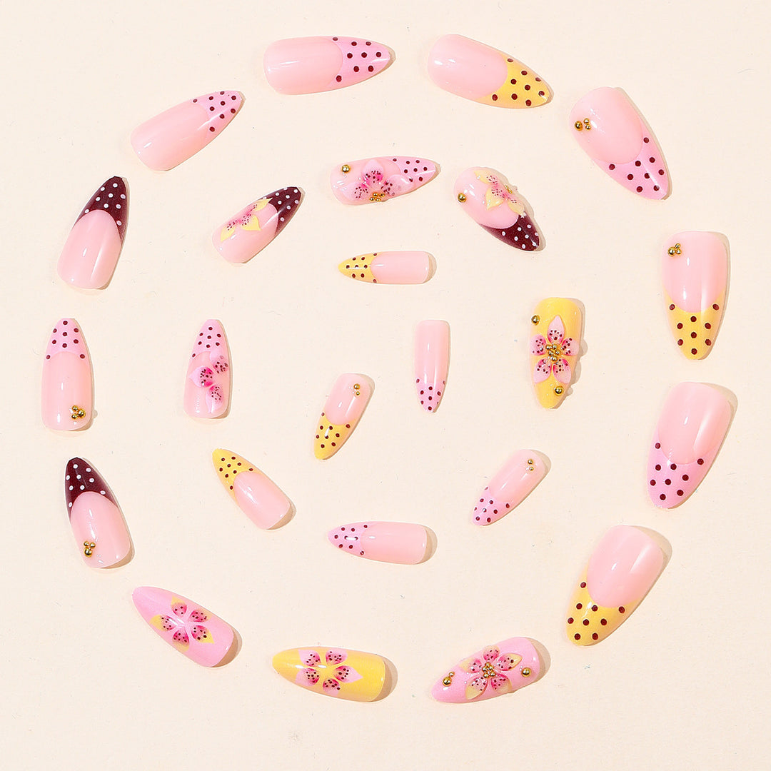 Decorative Floral Accent Nail Art Bowlift