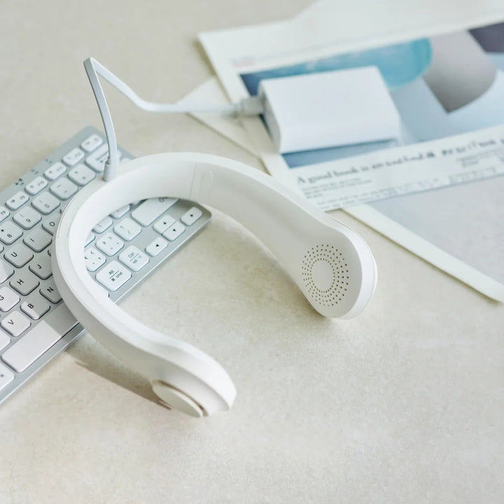 Unisex nan ergonomic neck fan bladeless with rechargeable battery, quiet motor, and adjustable airflow Bowlift