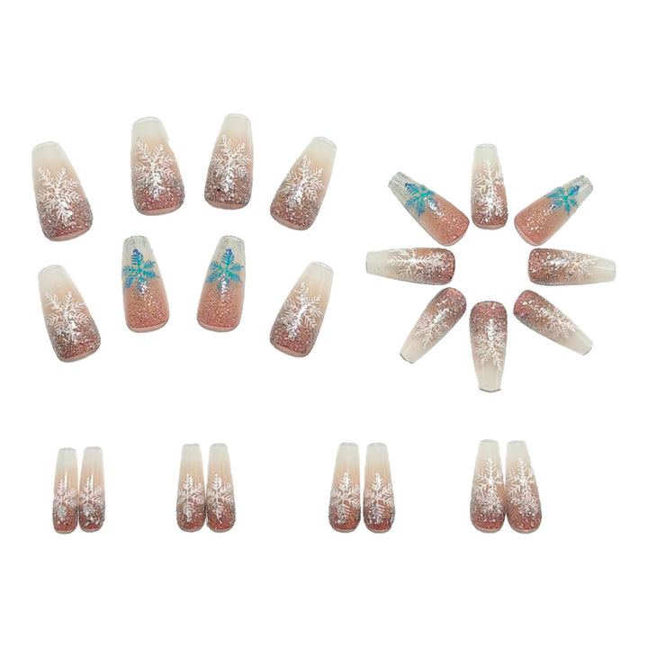 Premium Art Nails with Winter Snowflake Design Bowlift