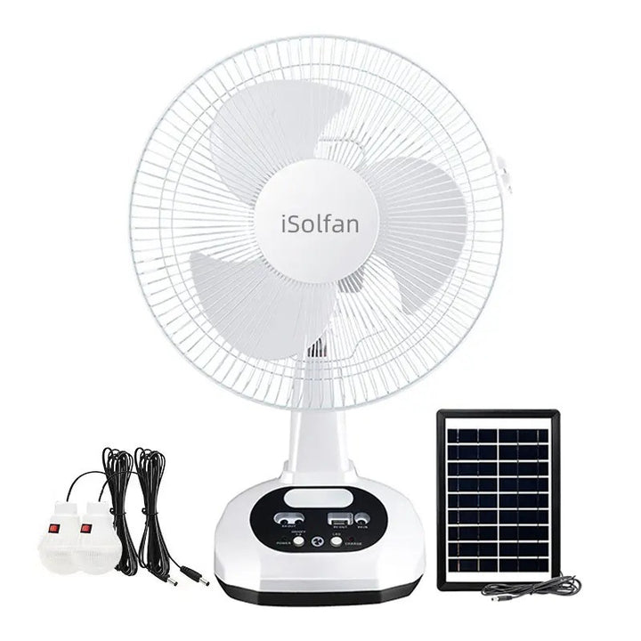 Women's portable solar fan with USB charging function and LED lighting Bowlift