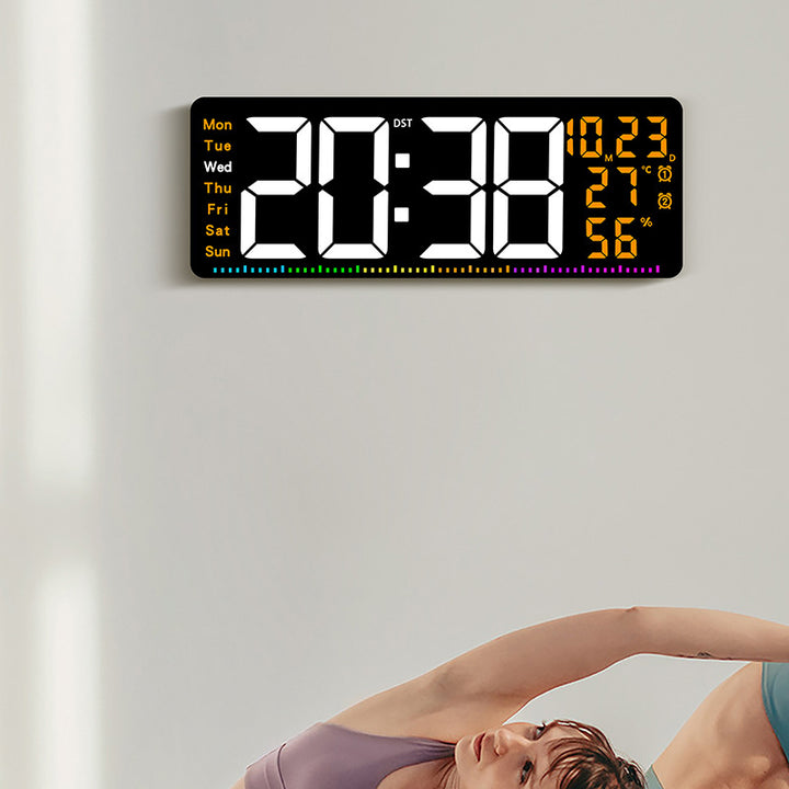 Digital alarm clock with large LED display and weather data Bowlift