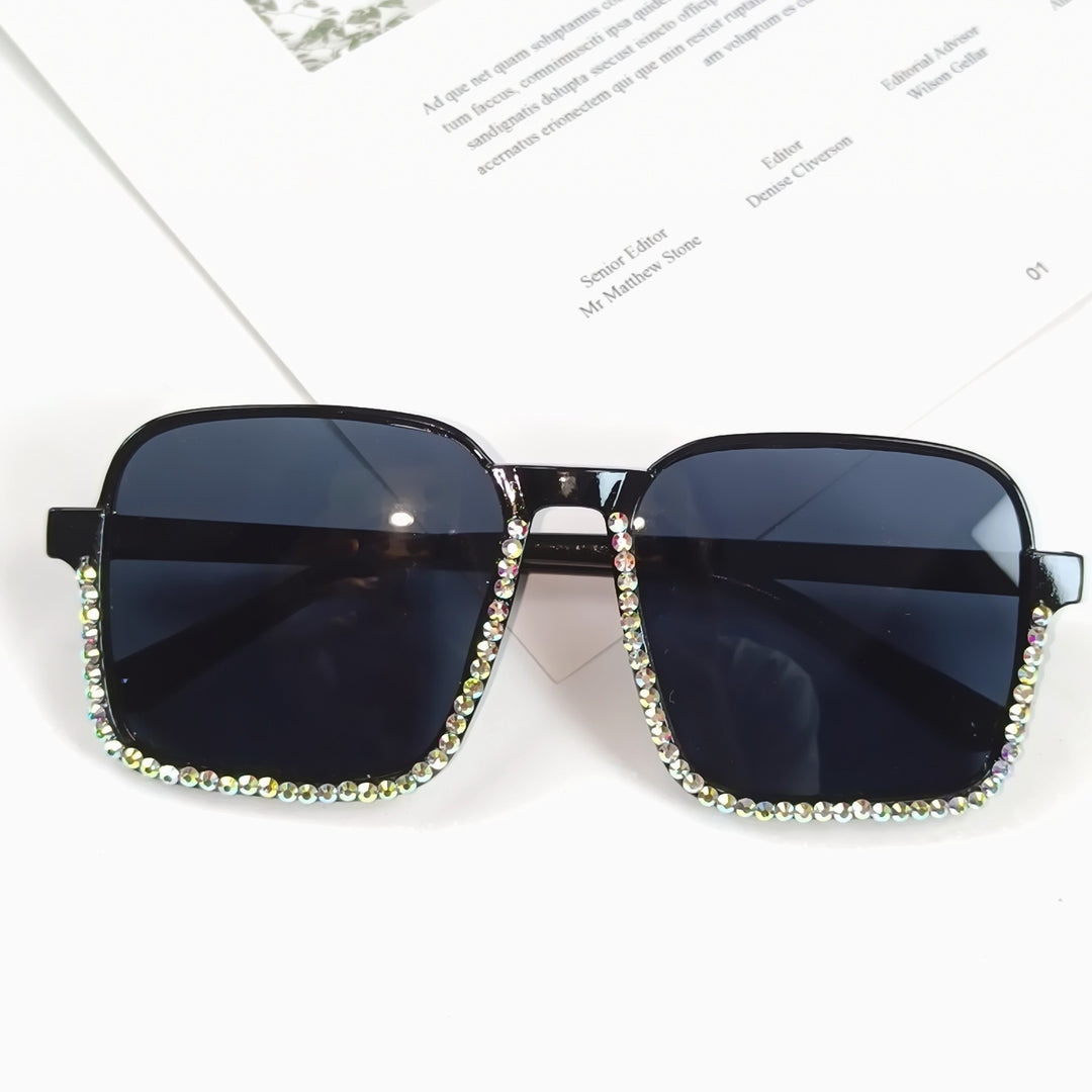 Ladies Glamorous Sunglasses with Sparkling Rhinestone Embellishment Bowlift
