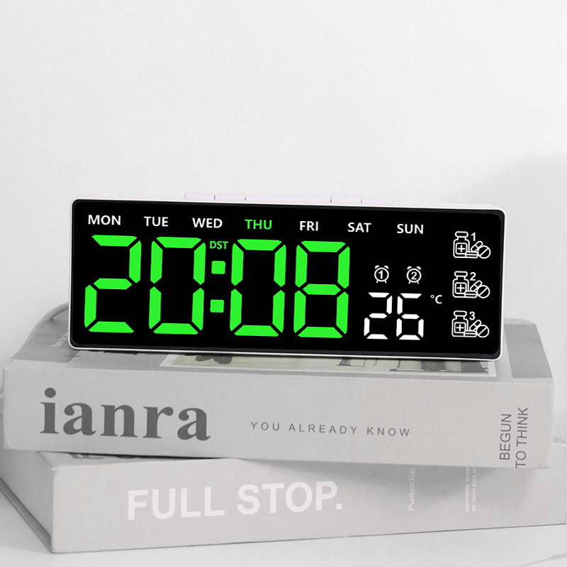 Digital Thermo Alarm Clock with Large LED Display Bowlift