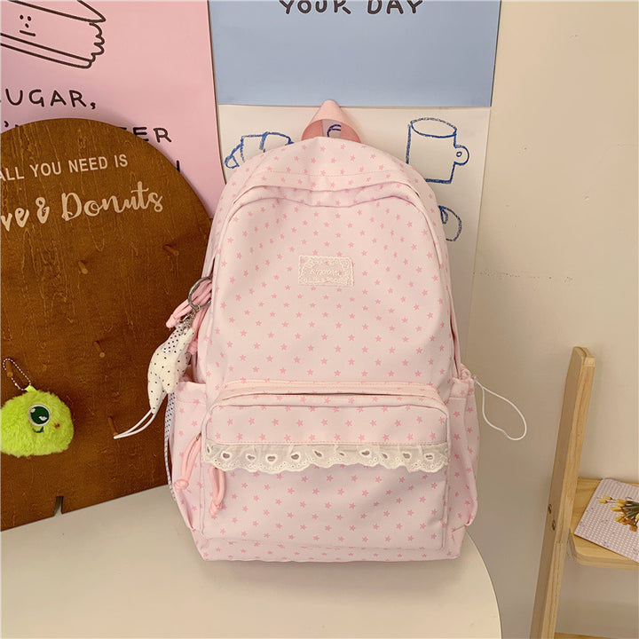 Star Patterned School Backpack
