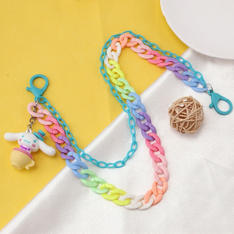 Keychain made of colorful plastic chains with Bowlift pendant