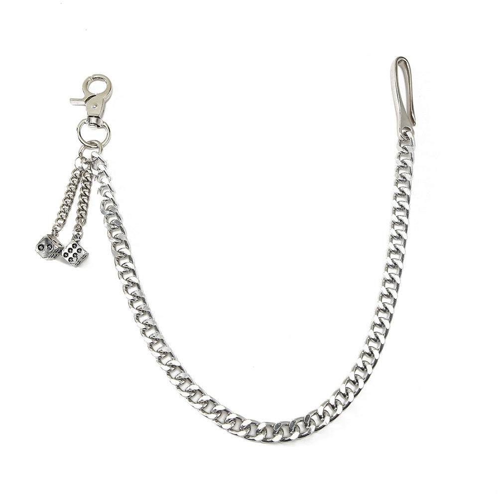 Fashionable chain keychain with cube pendants Bowlift