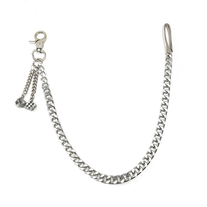 Fashionable chain keychain with cube pendants Bowlift