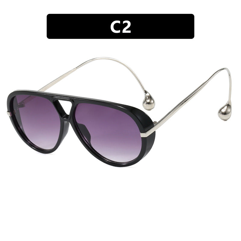 Women's stylish pilot sunglasses with luxurious metal frame Bowlift