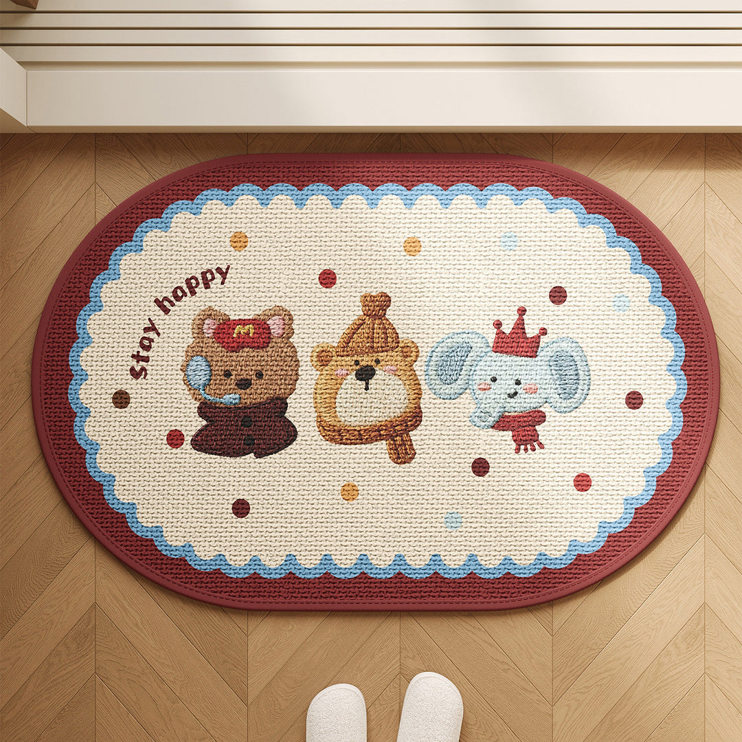 Playful Animal-Themed Welcome Mat Bowlift